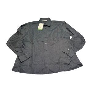 Cutter & Buck Shirt Men's 2XL Blue Polka Dot Long Sleeve Classic Fit Button-Up